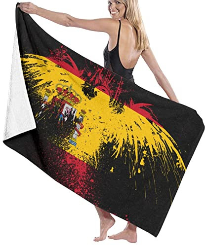 Lawenp Toalla de baño con Bandera de España y águila, Toalla de Playa, Toallas de Piscina Grandes, Toallas de baño Suaves y de Secado rápido Muy absorbentes
