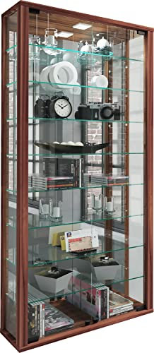 VCM Glasvitrine hängend | Vitrine Glas mit ESG-Sicherheitsglas | Maße ca. H. 115 xx B. 59 x T. 18 cm| Hängevitrine Glas | Modern und platzsparend | Glas Vitrinenschrank - Vitrosa Maxi Spiegel