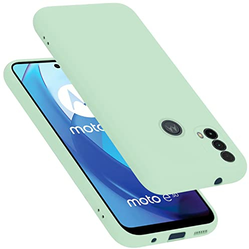 Cadorabo Hülle kompatibel mit Motorola Moto E20 / E30 / E40 Hülle Silikon Handyhülle für Moto E20 / E30 / E40 Case aus flüssigem Silikon- Kratzfeste dünne TPU Schutzhülle - Liquid HELL GRÜN
