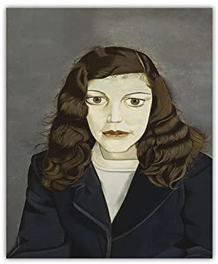 XCPORA Lucian Freud Poster《Mädchen in Einer dunklen Jacke》Malerei Lucian Freud Leinwand Wandkunst Lucian Freud Drucke für Home Wanddekoration Bild 60x80cm Kein Rahmen