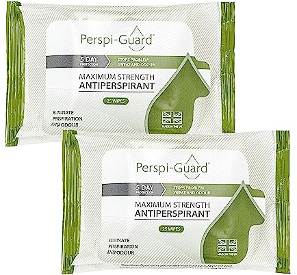 Perspi-Guard Maximum Strength Lot de 25 lingettes anti-transpirantes pour homme et femme Protection efficace contre la transpiration excessive et les odeurs
