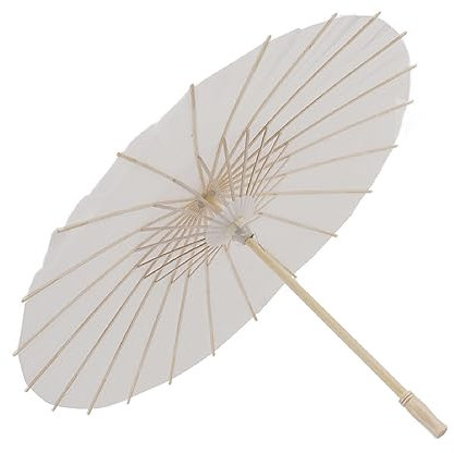 Petit Parapluie Parasol en Papier, Mini Bambou et Papier de Style Chinois Blanc pour Peinture en Papier, Parapluie pour Fête Prénatale, Décorations de Mariage, Accessoires Photo