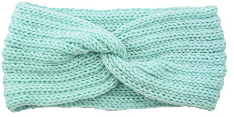 Winter Häkelarbeit Stirnband Mädchen Frauen Haarband Verdicken Stirnbänder Kopfband Haarband Ohrenwärmer Headwrap für Einkaufen Skifahren Laufen,Hellgrün