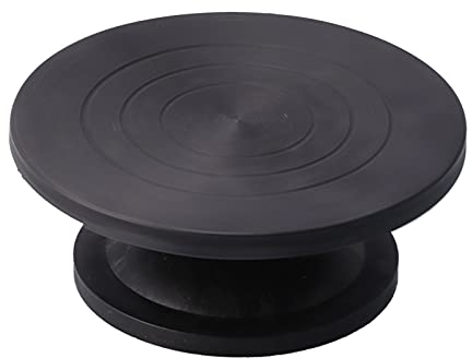 Professionelles Modellierrad Zum Basteln von Ton, Töpferei, Kuchendekoration, Drehteller mit Kugellagern für Künstler, Ersatzzubehör für Keramikmaschinen (Ganz schwarz 30cm)