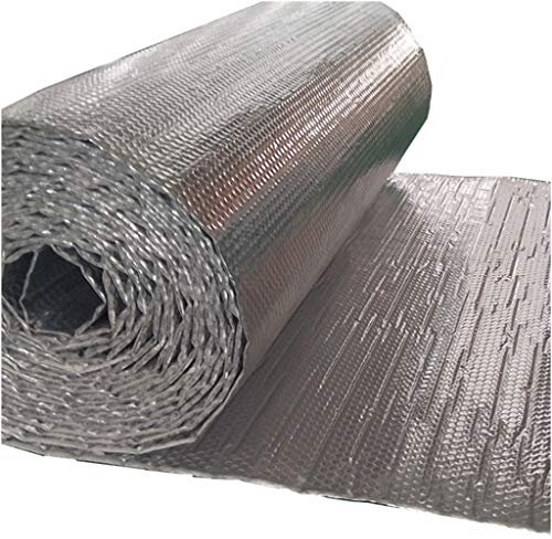 Radiator Insulation Foil Double Aluminium Reflective Foil Heat Reflective Bubble Foil Vapour Barrier and Thermal Foil Membrane for Use in Walls, Floors and Roofs Saves Energy & Money(1mx5m)