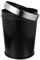 HOLIDYOYO Leather Trash Can, Retro Open Garbage Basket Vintage Waste Basket Garbage Bin Paper Rubbish Container Trash Container for Home Office Living Room Black