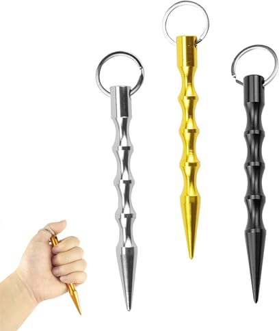 Oriental eLife Kubotan, 3 Stück Kubotan Selbstverteidigung, Selbstverteidigung Waffen Legal, Schlüsselanhänger Verteidigungs Waffen für Frauen Legal Druckverstärker Selbstschutz Self Defense Keychain