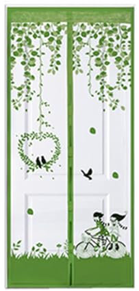 Wisafory Zanzariera magnetica per porta, protezione dagli insetti, per porta del balcone, della terrazza, della cantina, verde, 2, 90 x 210 cm