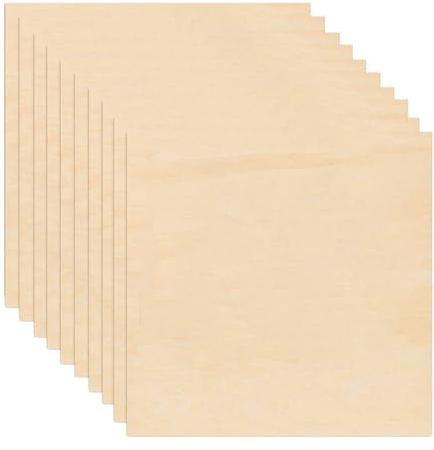 10 Piezas Hojas Tabla Madera Balsa, 200×200×1.5mm Tilo Tablero Madera Contrachapada Hojas de Madera Manualidades Madera Fina sin Terminar para el Patrón de Artesanía de Patrón de Madera de Bricolaje