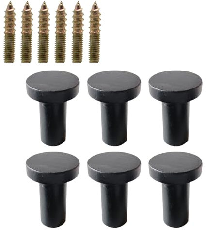 JVHLOV 6 Piezas Percheros Pared Individuales, Ganchos Percheros de Madera, Multiusos Ganchos para Colgar Ropa, Ganchos de Madera para Colgar, Gorros, Ropa