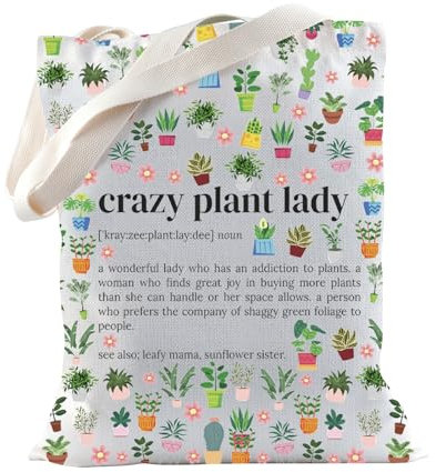Crazy Plant Lady Gift Plant Lovers Gift Plant Mom Tote Bag Garden Gardener Gift Houseplant Gift for Gardening Lovers (Plant Lady)