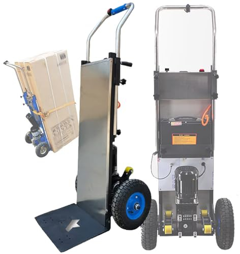 1200-W-Elektro-Treppensteigerwagen, Professioneller Sackkarre, Mit Bürstenlosem Motor, Akku Mit Großer Kapazität, Höhen- Und Geschwindigkeitsverstellbar, 400 Kg Tragfähigkeit, Zum Tragen Von Material