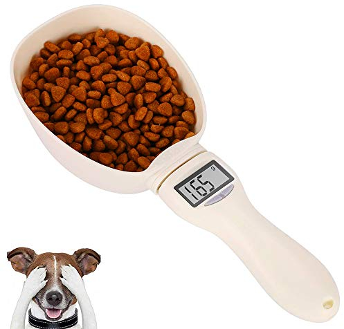 Pet Food Measuring Scoop Scale, Digital Pet Food Scoop with LED Display, Precise Dog Food Measuring Scoop, Detachable Digital Scale Spoon for Measuring Pets Food, Max 800g ,Battery Not Included