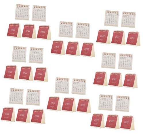 AWAYDD 40 Stück 2022 2022 Tischkalender Blush 2022 Kalender Tischkalender Flip Esstisch Dekor Kleiner Kalender Tischplatte Dekor 18 Monate Mini Vertikal Bürodekorationen Papier charitable