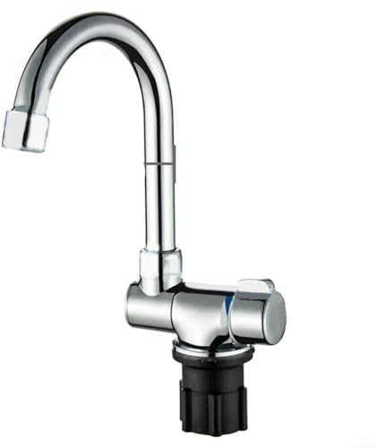 HOHOVYVY Robinet de caravane, robinet de camping, robinet rabattable pour caravane, camping-car, mitigeur d'eau chaude et froide rotatif à 360°