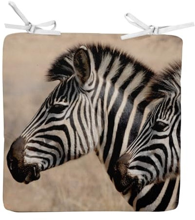 Fabulous Stuhlkissen, quadratisch, für Paare, junge Zebra, Wildtiere, Savanne, Afrika, 40 cm