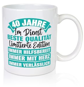 40 Jahre im Dienst | Jubiläum | Arbeit - Tasse Weiss - Kaffeetasse/Geschenk/Familie