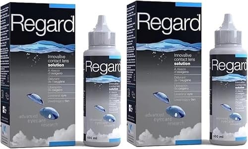 Avízor Regard 2x100ml - Solution for Cleaning, Disinfecting, and Rehydrating Contact Lenses - Preservative-Free - Oxygen-Based Cleaning - Travel Format