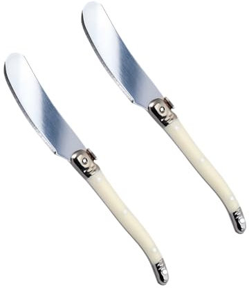 FJYXCHENXM 2 Pcs Butter Knife Spreader Professional Stainless Steel Butter Spreader with Ergonomic Handle for Home Kitchen Party