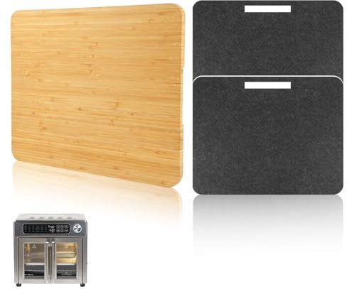 Cutting Board for Emeril Lagasse 26 QT Extra Large Air Fryer, Heat Resistant Bamboo Cutting Boards with Heat Resistant Mat for Emeril Lagasse Air Fryer Accessories