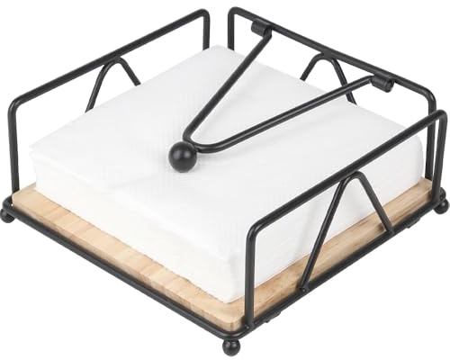 Porte-serviettes en métal noir - Distributeur de serviettes en papier - Étanche et résistant à la rouille - Pour cuisine, restaurant, bar
