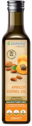 Olio di nocciolo di albicocca 250 ml – Naturale e spremuto a freddo | Ricco di vitamine A, E e B | Delicato per pelle, capelli e cucina | BIOHERBA (1)