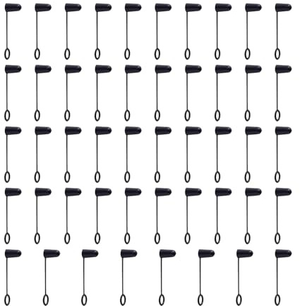 Pourers Dust Caps - Olive Oil Bottle Rubber Pour Caps | Black Spout Pourers Covers with Loop | Set of 48 Nozzle Covers Dustproof Liquor Bottles Spouts Cap | Anti-Drop Olive Oil Bottle Silicone