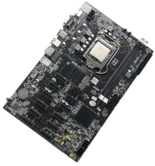 Ljmyy Placa base B75 12 PCIE1X ETH Mining LGA1155 MSATA USB3.0 SATA3.0 DDR3 B75 con CPU placa base para computadora