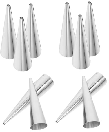 TOBBOMEY 30 pièces Moules à Cornets Acier Inoxydable Tubes Coniques pour Pâtisserie Moules à Croissants Cornets de Glace et Horns à Crème Antiadhésifs et Faciles à Nettoyer Four et