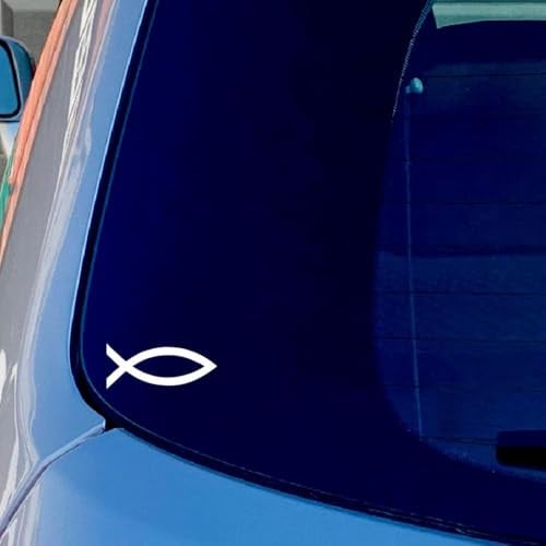 8pcs 60mm x 25mm Jesus Fisch Aufkleber – Christlicher Ichthys Sticker für Auto, Motorrad & Fenster