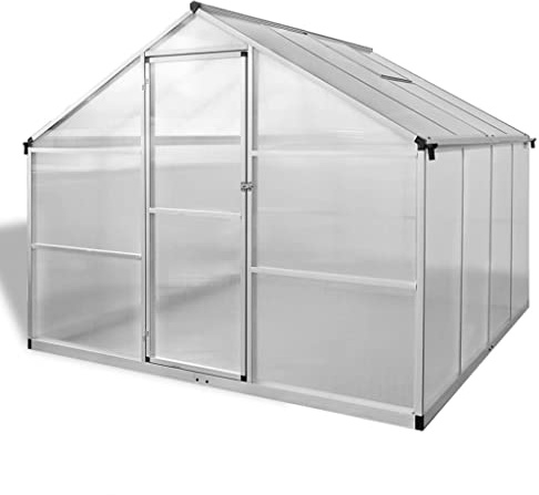 Serra in alluminio 6,05 m² con telaio di base | Pannelli in policarbonato a doppia parete, grondaia, ventilato, resistente da -20°C a 70°C