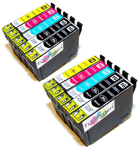 XL Druckerpatronen Kompatibel 10x mit Epson Workforce WF 2510 WF (4xSchwarz-2xCyan-2xMagenta-2xGelb - Patrone MIT CHIP !!!)