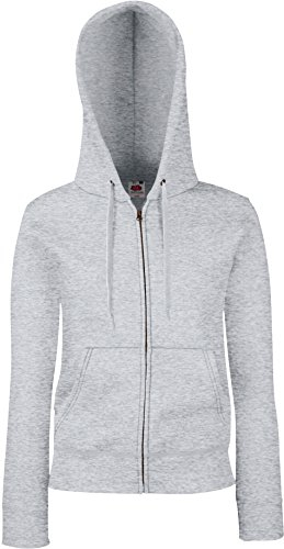 Fruit of the Loom - Giacca sportiva da donna con cappuccio, felpa con cappuccio, Donna, grigio, S (10)