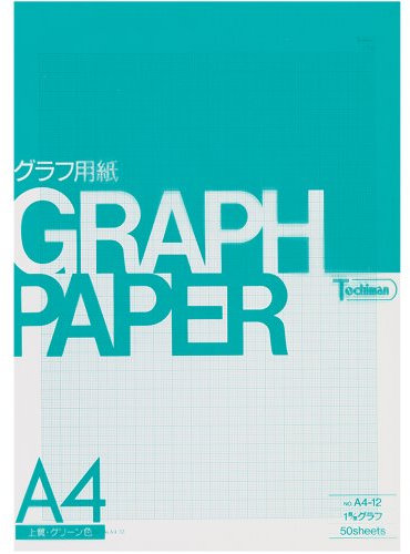 Sakaeshigyo Tochiman graph paper 1 mm grid A4 50 sheets Green high-quality paper 81.4 g A4-12