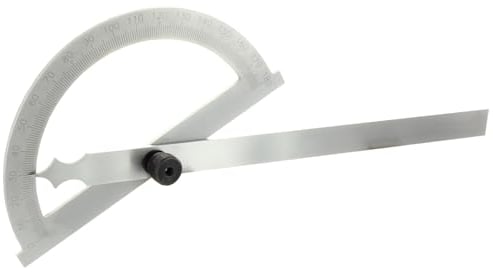 hedue® Gradmesser 500 mm - Winkelmesser metall mit Messbereich 0-180°, Winkellehre aus mattverchromtem Stahl, Anreißwinkel