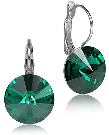 LUISIA® Ohrringe Rivoli mit Kristallen von Swarovski® - 14 mm Emerald/Smaragdgrün