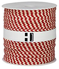 Hummelt® SilverLine-Rope Baumwollseil Baumwollkordel (H) 8mm 40m rot - Natur (beige) auf Rolle