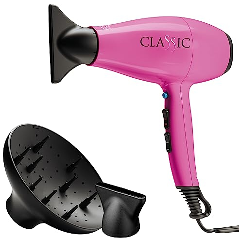 Gama Italy Professional Asciugacapelli Professionale - Motore Italiano AC a Lunga Durata – 2200 W – Design Elegante e Ergonomico - Made in Italy (Fucsia)