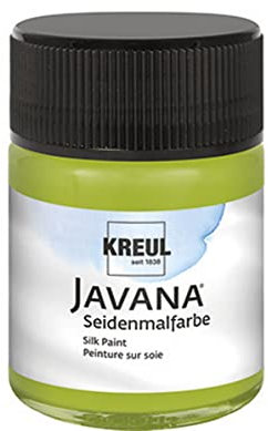 Kreul 8193 - Javana peinture sur soie en pot de 50 ml, Mai vert, couleur hautement pigmentée et brillante à base d'eau, au caractère fluide et liquide, pénètre profondément dans les fibres