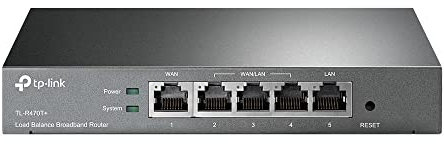 TP-Link Safestream Multi WAN Router, 4 x 10/100Mbps WAN Ports w/Load Balance Function, Portal Authencation, Access Management, Abundant Security Features, Surge Protection (TL-R470T+)