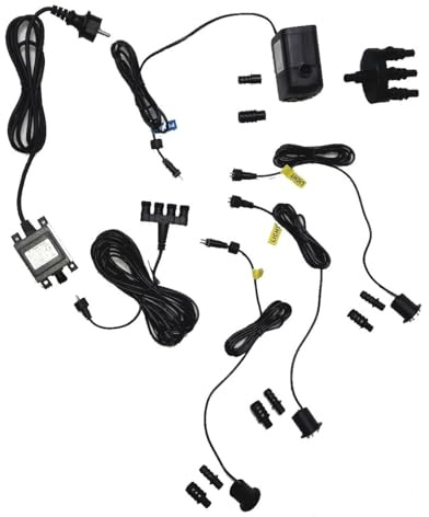 Heissner LED-Set 3 er LED für Steinbrunnen, komplett mit Pumpe, Trafo, etc. ohne Dämmerungssensor und Moosgummis (ET20-16914)