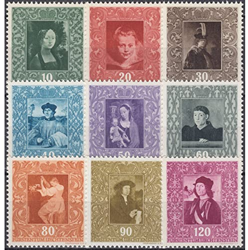 Goldhahn Liechtenstein Nr. 268-276 postfrisch ** Gemälde 1949 Briefmarken für Sammler