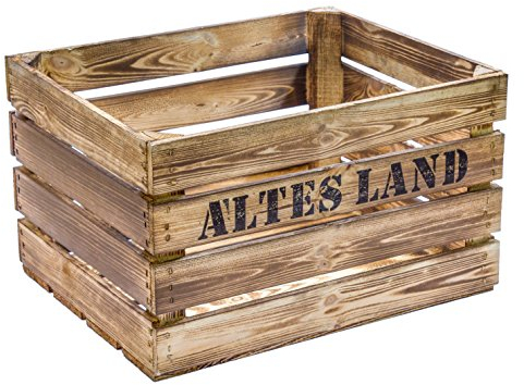 geflammte massive Obstkiste 49 x 42 x 31cm / Apfelkiste / Weinkiste aus dem Alten Land (ALTES LAND)