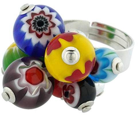 Glass Of Venice Sorgente Millefiori Anillo de Cristal de Murano - Multicolor