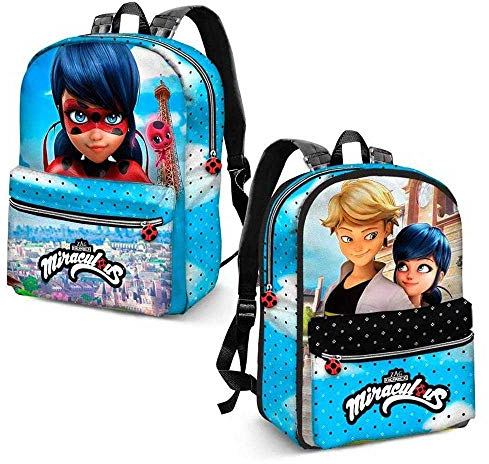 Karactermania Ladybug Courage-3D Shine Backpack (Small) Kinder-Rucksack, 32 cm, 10.5 liters, Blau (Blue)