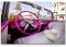 Picarto Leinwandbild 120x80cm Oldtimer in Havana, pinkes Lenkrad