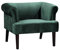 Atlantic Home Collection Charlie Sessel, Armlehnenstuhl mit Massivholzfüßen, Samt, Grün, 74 x 86x 70