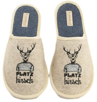 Adelheid Platzhirsch Filzpantoffel - hergestellt in Portugal - ideales Geschenk - Gemütlichkeit
