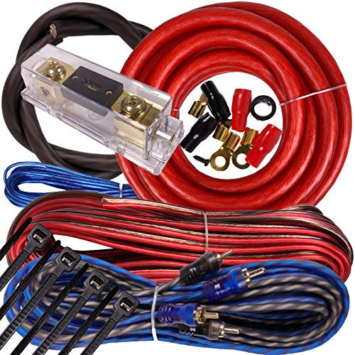 Kit di cablaggio completo 3000 W Gravity 4 Gauge amplificatore PK2 4 Ga rosso – per installatori e hobbisti fai da te – perfetto per auto, camion, moto, camper, ATV