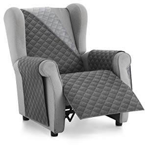 Textil-home Sesselschoner Relax MALU, 1 Sitzer - Reversibel gepolsterter Sofaschutz. Farbe Grau